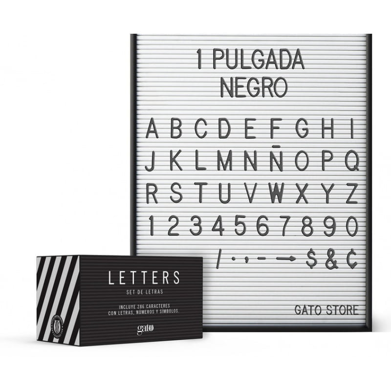 Set de letras para cartelera LETTERS 1" Negro