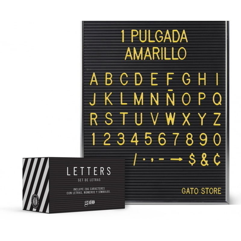 Set de letras para cartelera LETTERS 1" Amarillo