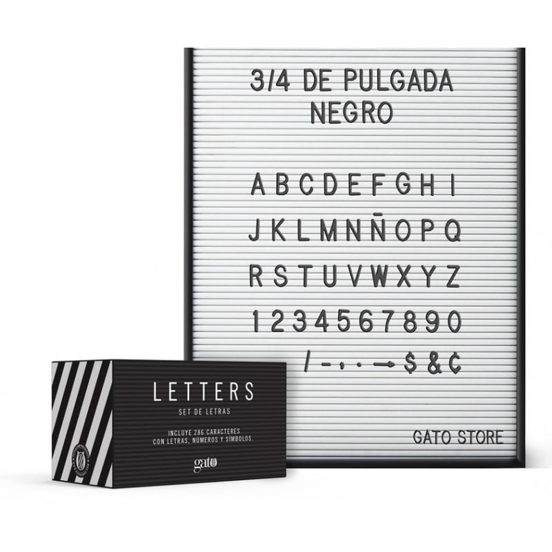 Set de letras para cartelera LETTERS 3/4" Negro