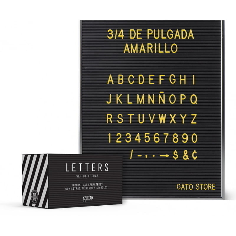 Set de letras para cartelera LETTERS 3/4" Amarillo