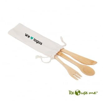 Set Cutlery Bamboo Kaki