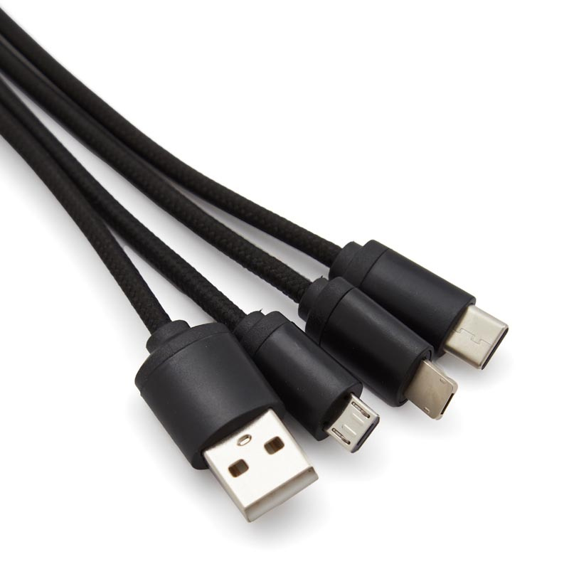 Cable 3 en 1 Versal Negro