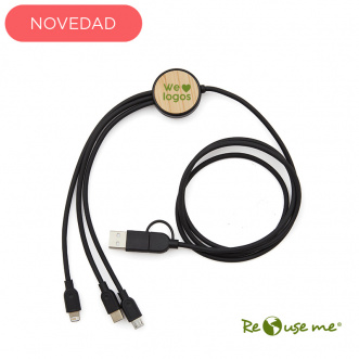 Cable 3 en 1 BAMBOO Negro