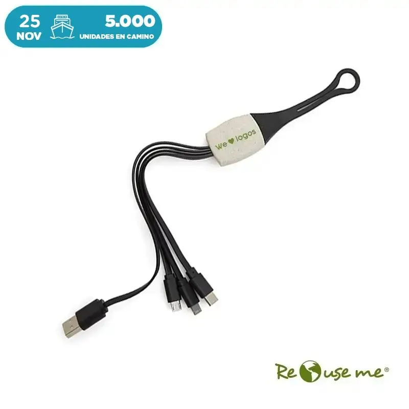 Cable 3 en 1 Land Negro