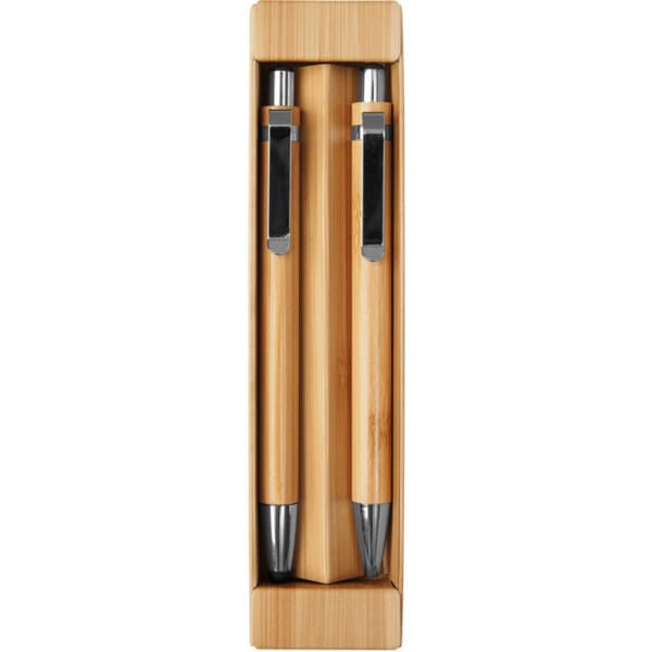 Set de boligrafo y lápiz mecánico de bambú Nagano duo
