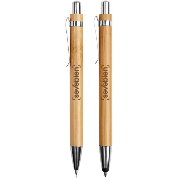Set de boligrafo y lápiz mecánico de bambú Nagano duo - Imagen 3