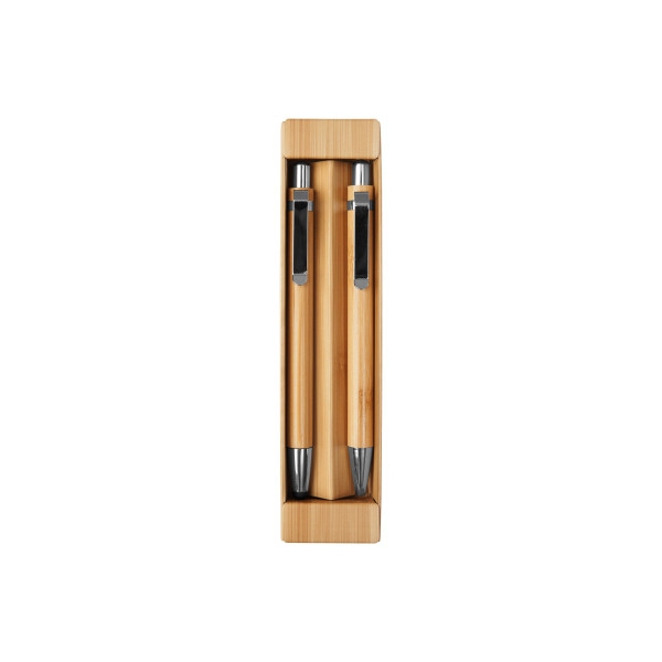 Set de boligrafo y lápiz mecánico de bambú Nagano duo - Imagen 7