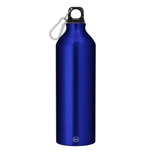 Botella de aluminio reciclado con mosquetón.
