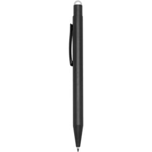 Imagen de un bolígrafo touch Centauro de color negro con detalles plateados.