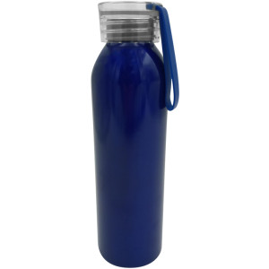 Imagen de una botella Han de aluminio colorida con tapa transparente y tira de silicona.